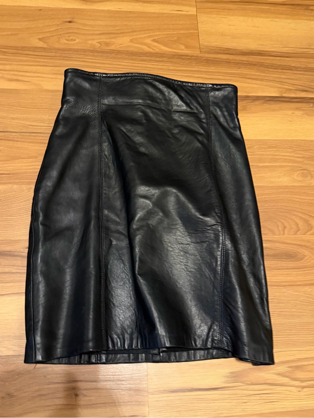 Cache Black 100% Leather Pencil Skirt
